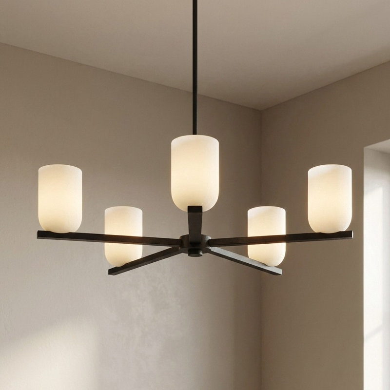 Lustre à cinq lumières Neblina, Nuit noire, Non