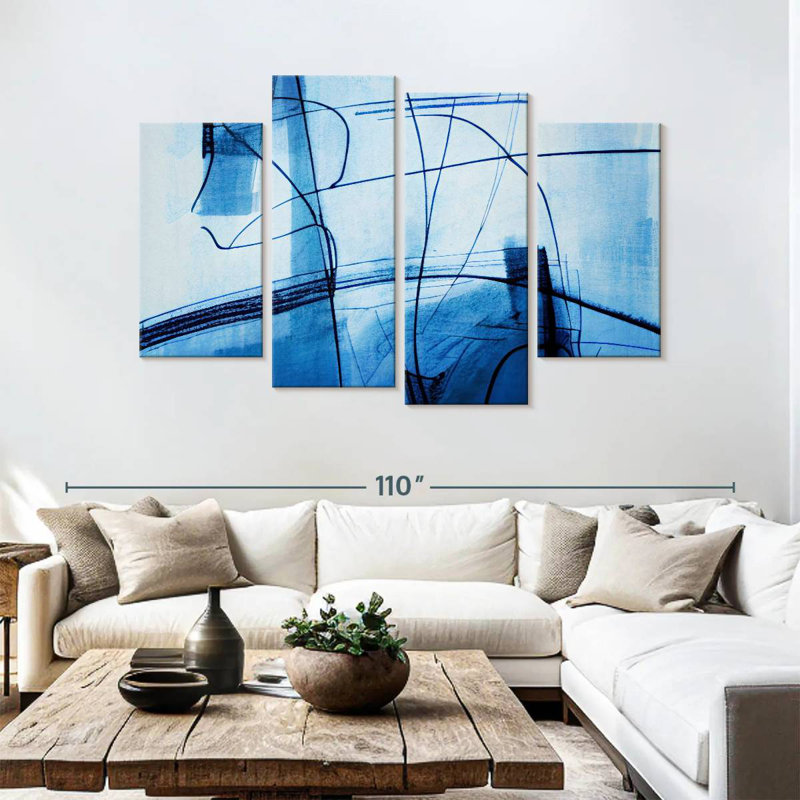 Lignes bleues abstraites Avery