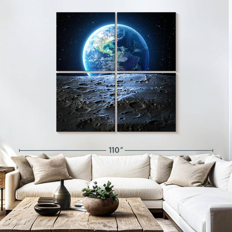 Oberle Earth From Moon, 74" H x 74" W