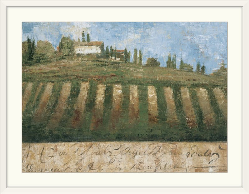«Yoshioka Rustic Tuscany» par Liz Jardine, reproduction d'art, H 25 po x l 32 po x P 1 po, Cadre noir