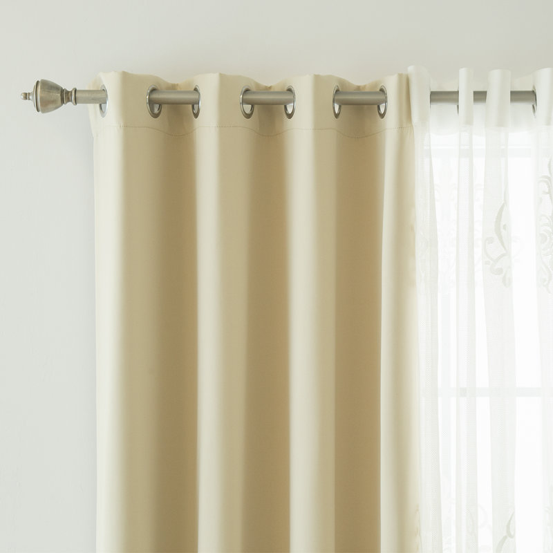 Panneau coulissant occultant et thermique avec œillets Serovpe, Beige