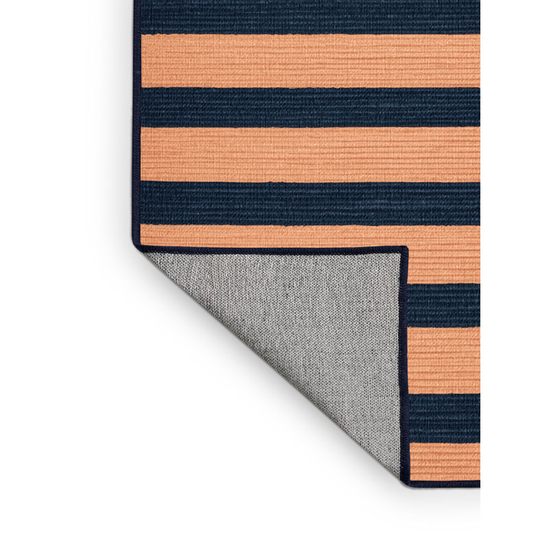Tapis gris à rayures horizontales lavable à la machine, Carré 4 pi