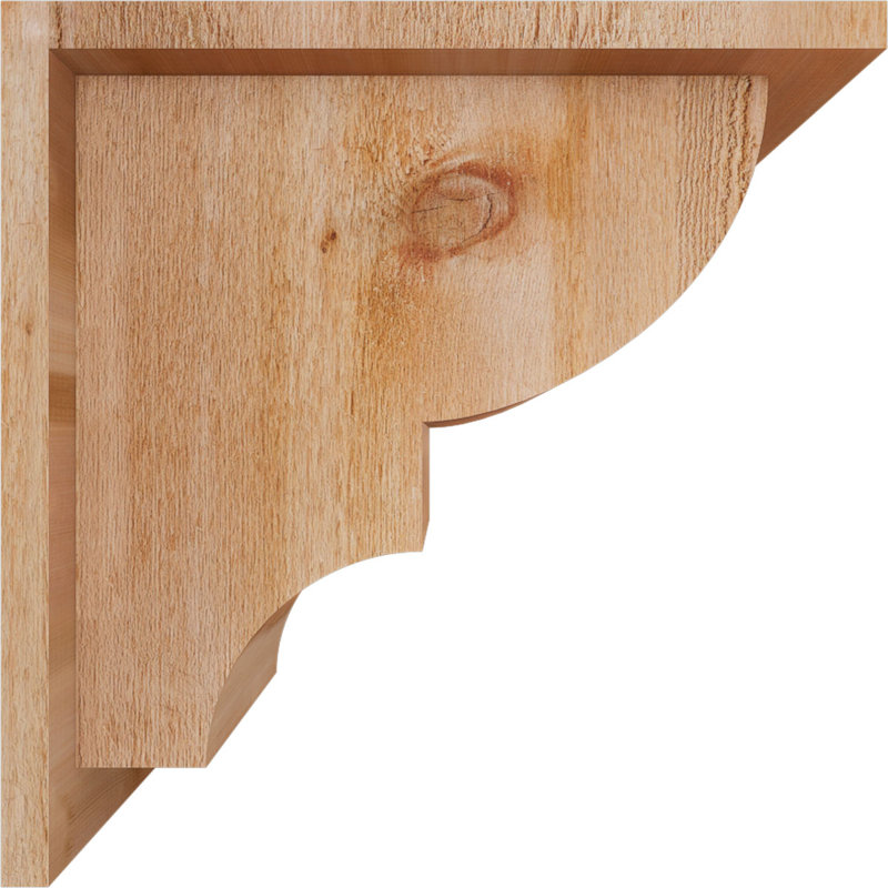 8"W x 14"D x 14"H Ridgewood Rough Sawn Corbel w/Backplate, Western Red Cedar, 14" H x 8" W x 14" D, Western Red Cedar
