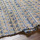 Handmade Blue, Beige, Tan Rug