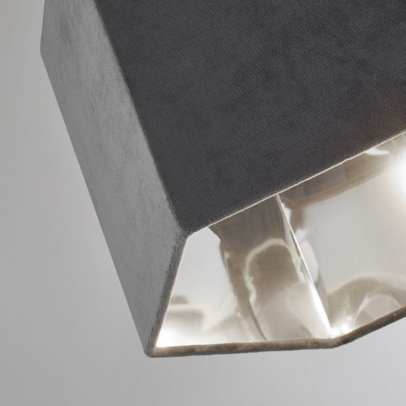 20cm H Faux Velvet Novelty Pendant Shade ( Uno ) in Black