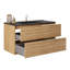Kora 32" Bamboo Faux Finish Wall-Mounted Single Bathroom Vanity with Integrated Ceramic Top & Handles-1244250223-1244381182