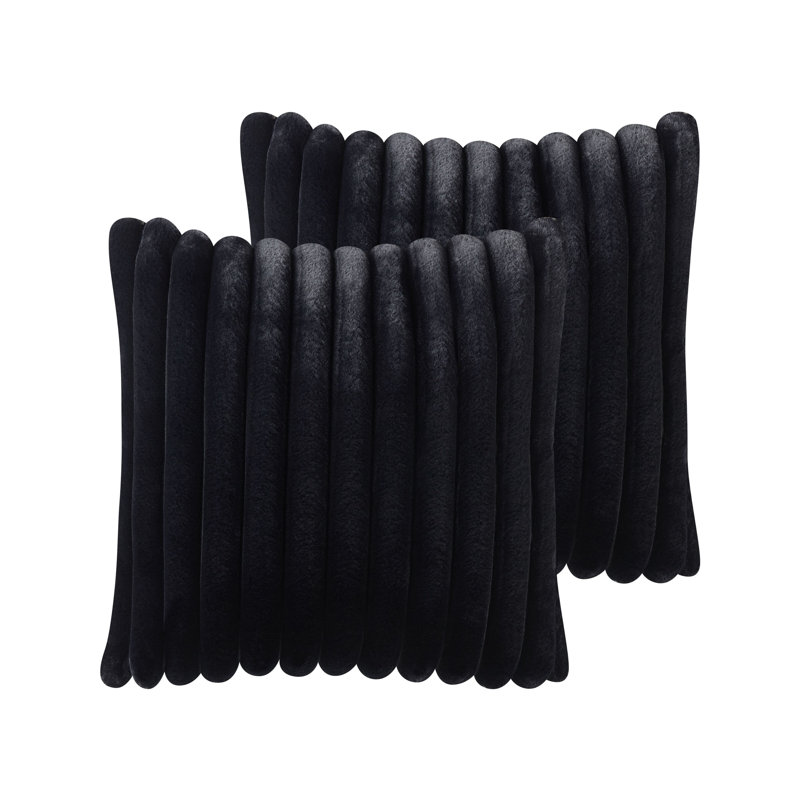 RAKYA Striped Square Cushion, Black