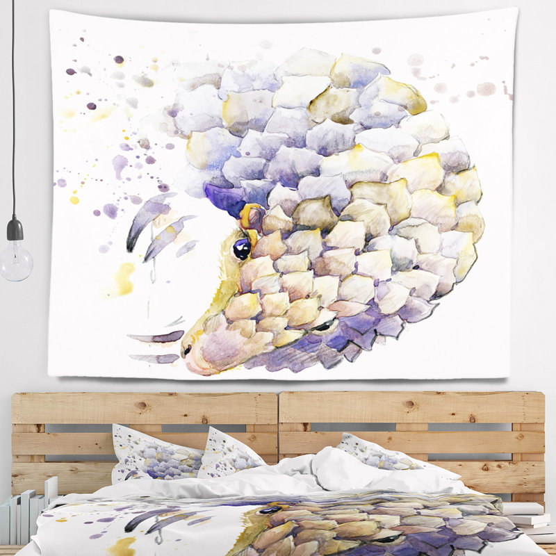 Armadillo illustration art tapisserie Animal, H 32 po x l 39 po