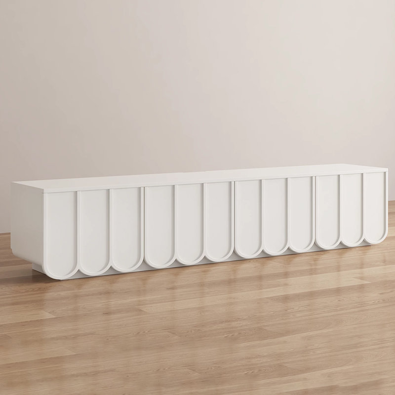 Meuble télé moderne en bois manufacturé blanc, 78.74