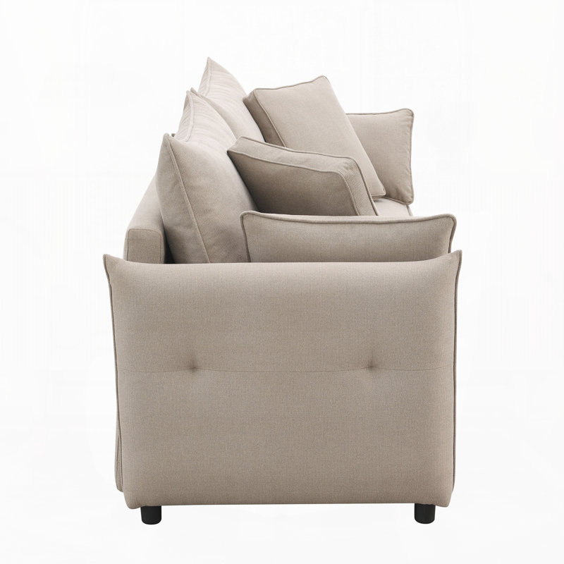 Canapé en tissu avec canapé-lit, Beige Fabric