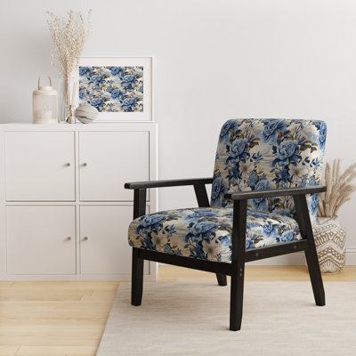 Chaise d'appoint florale Cobalt