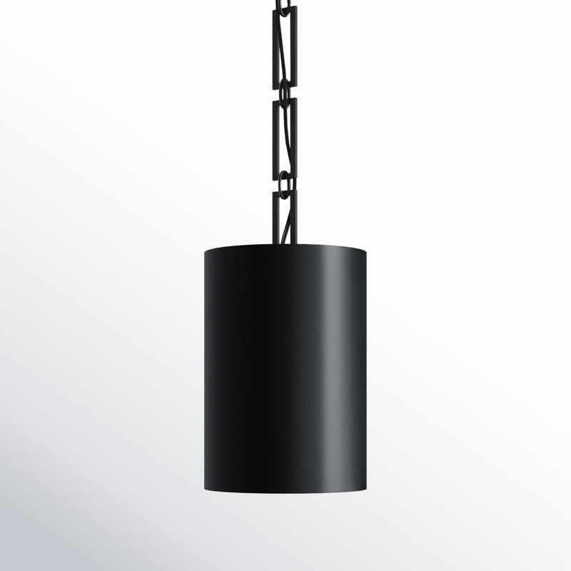 Luminaire suspendu cylindrique à 1 lumière Amea, Noir