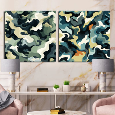 Crysal - ensemble de 2 collages carrés abstraits