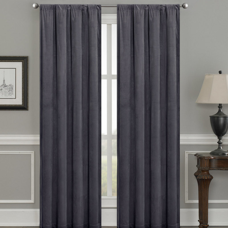 Hollinger Blackout Curtain Pair, 52" W x 84" L, Pewter