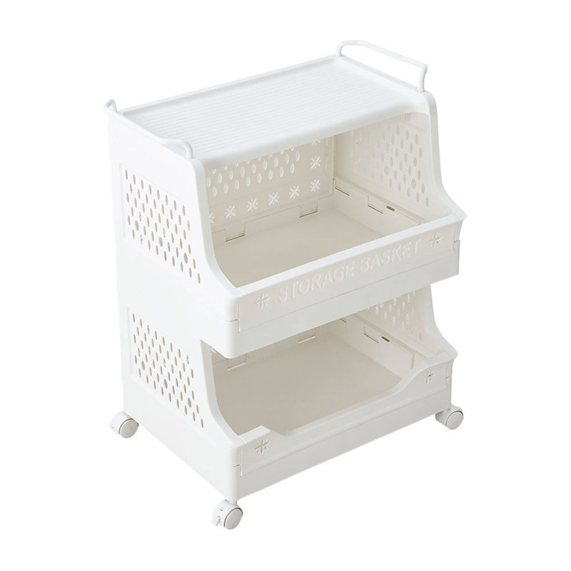 52.5cm H x 40cm W Utility Cart with Wheels, White
