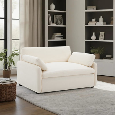Oversized Chenille Sofa Chair with Deep Seat