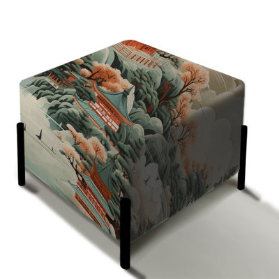 Pagoda Inspirations - Chinese Square Ottoman