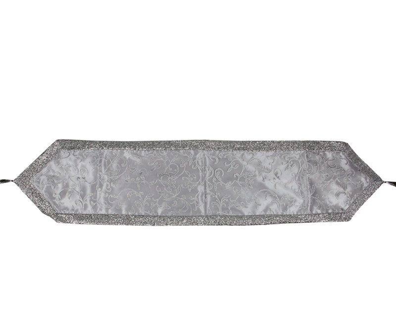 Chemin de table 72 "blanc et argenté Flourish Glitter