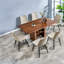 Ensemble de table de salle à manger moderne avec rangement, table et chaises extensibles en MDF noyer