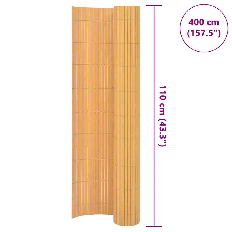 Double-Sided Garden Fence Privacy Barrier, 110 x 400 cm, Yellow