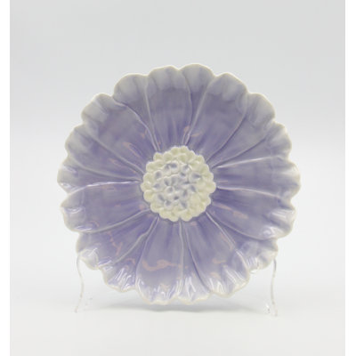 Fine Porcelain Purple Dahlia Flower Shaped Plates set of 2