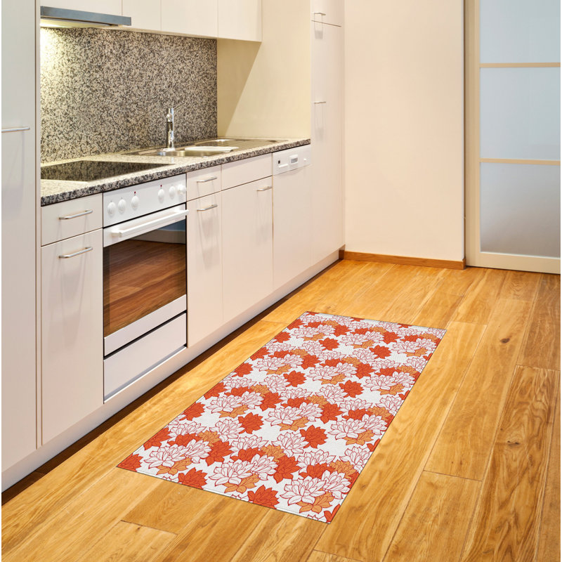 Orange High Density Long Fiber Poly Threads Decorative Area Rug Carpet, Rectangle 2'7" x 5'