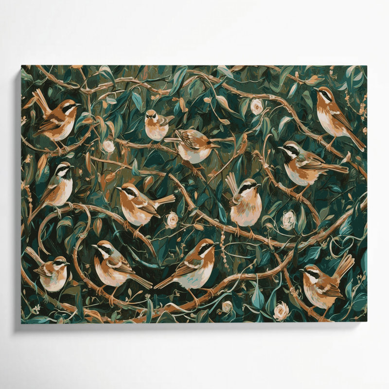 Oiseaux, art mural Wren, H 11 po x l 14 po