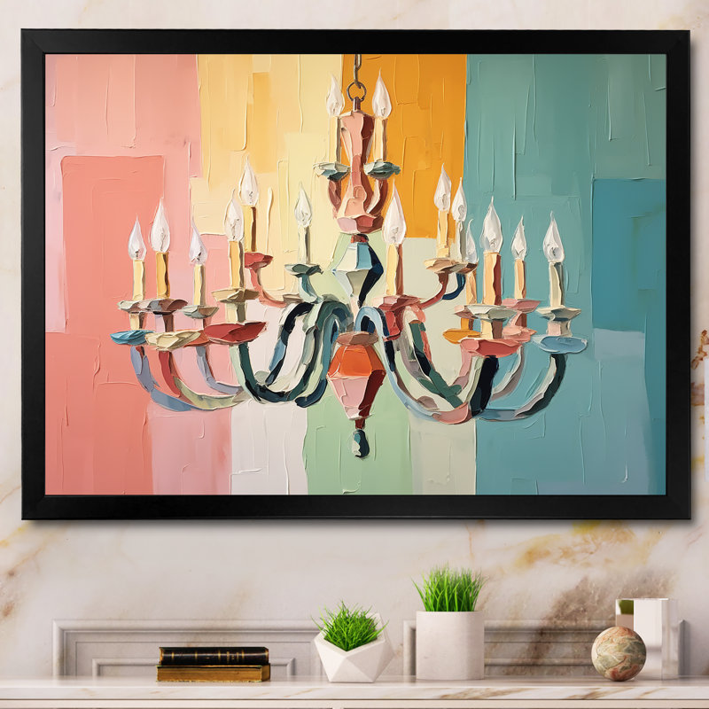 Lustre baroque Brilliance - lustre, art mural, Cadre d'angle fermé noir, H 34 po x l 44 po x P 1,5 po