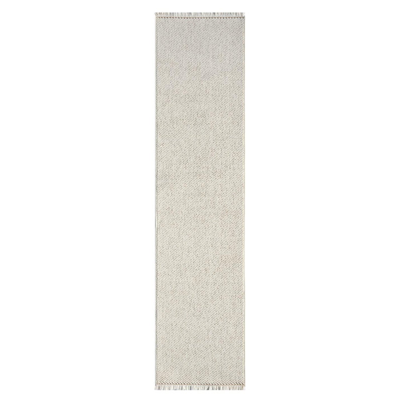 Tapis texturé à franges, Tapis de couloir 2 pi x 8 pi, Cream
