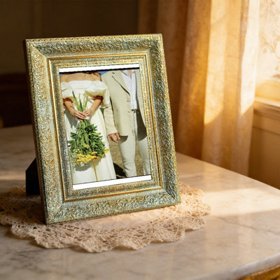 Cadre photo doré antique 1 PC 5 "x 7" avec cadre PS léger