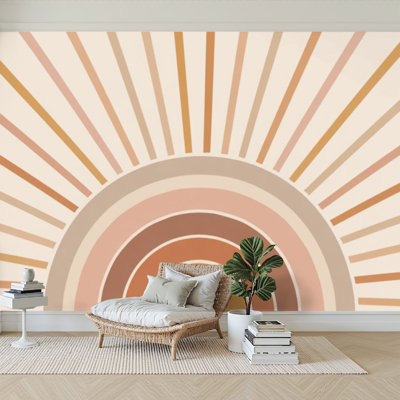 Papier peint adhésif autocollant Boho Magic Rainbow Sun