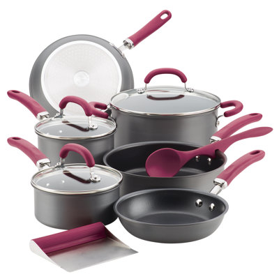 Rachael Ray Create Delicious Hard Anodized Nonstick Cookware Induction Pots and Pans Set, 11 Piece