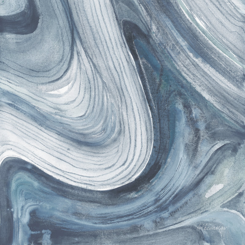 Swirl II Blue Gray by Albena Hristova - Wrapped Canvas Art Prints, 46cm H x 30cm W x 3.8cm D