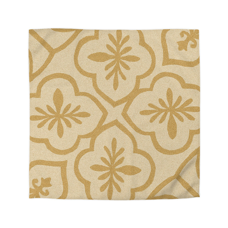 Microfiber Duvet Cover Boho Style, Design 35, Queen Duvet Cover, White