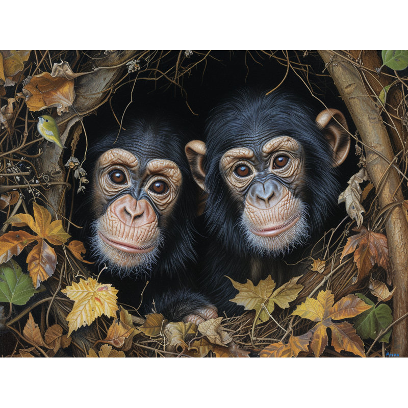 Rideau de douche Chimpanzees - Wildlife Bathroom Decor 16667, H 84 po x l 70 po