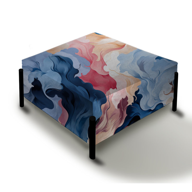 Ethereal Whispers - Grand repose-pieds carré camouflage