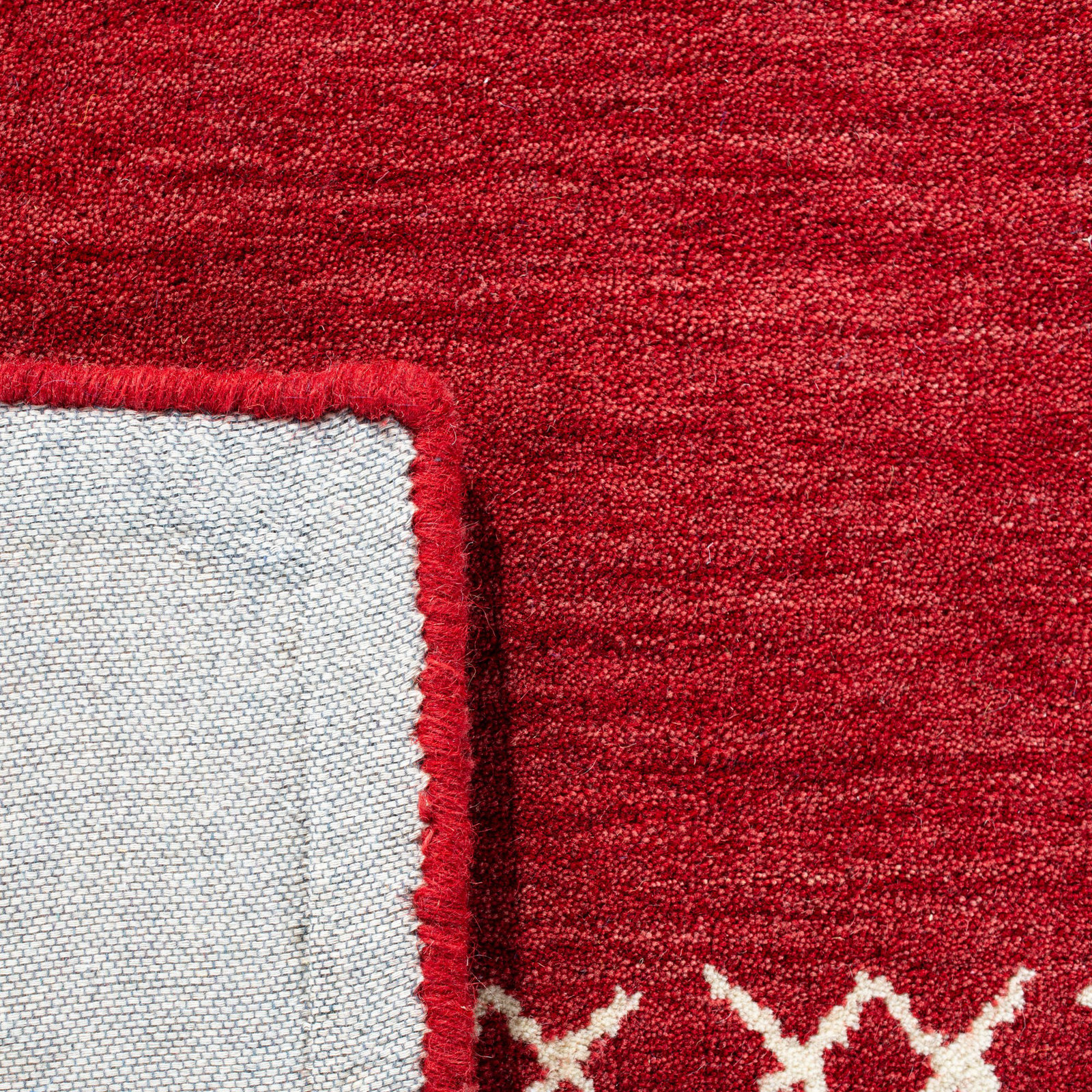 Santiago Red Handmade Wool Geometric Rug, Square 6'