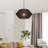 Terra 1-Light Matte Black Natural Twine Chandelier