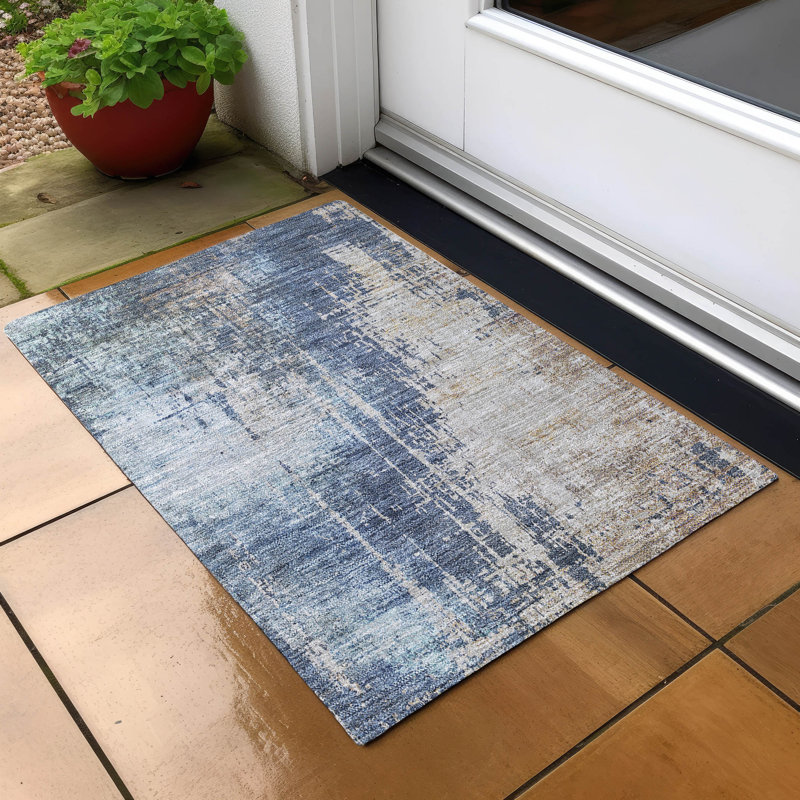 Malchow Washable Abstract Indoor / Outdoor Rug, Rectangle 1'8" x 2'6"