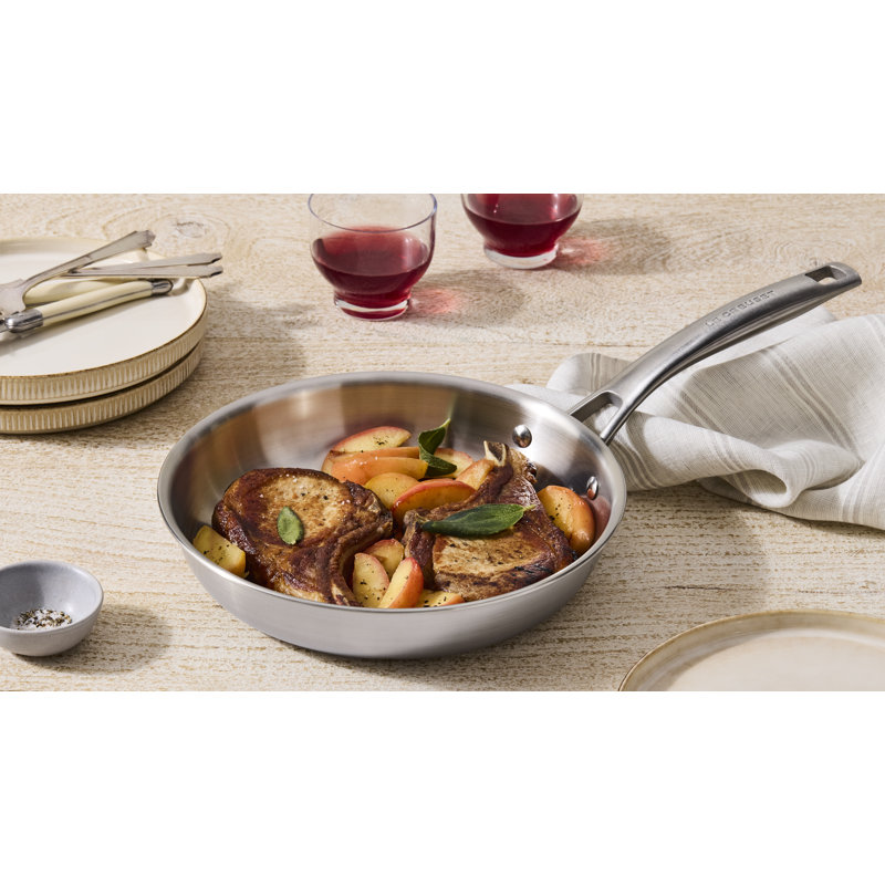 Le Creuset Essential Stainless Steel Shallow Round Frying Pan, 9.5 In.