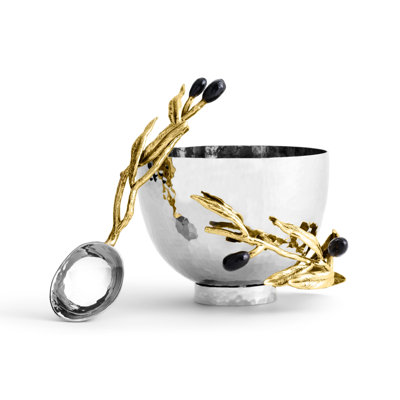 Olive Branch Nut Dish with Spoon