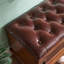 Banc rembourré en cuir véritable brun noisette-320893252