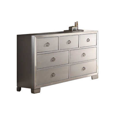 Commode 7 tiroirs Voeville II, finition platine