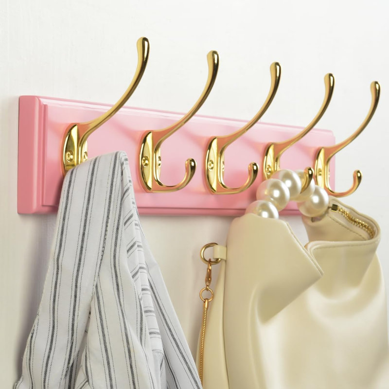 Cintre suspendu en bambou de 17 pouces avec 5 crochets doubles
