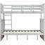 Lit superposé simple au-dessus de double en bois gris, équipé et doté de caractéristiques, construction en pin robuste, peut être divisé en deux pour plus de commodité, pas de sommier nécessaire, rampe supérieure - protection de la longueur, bas