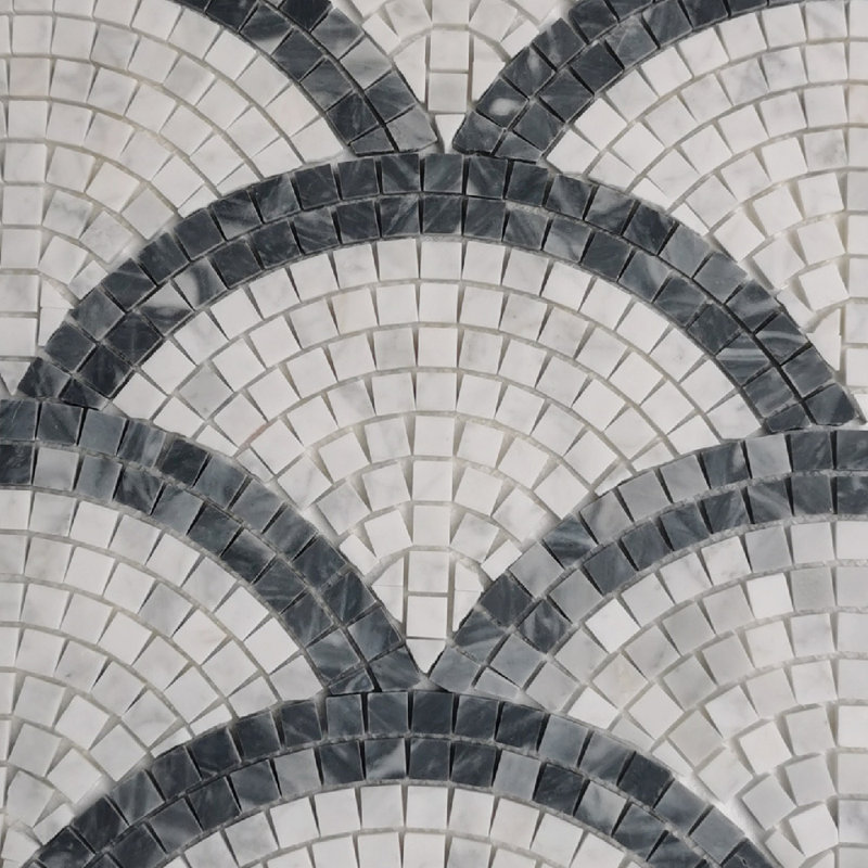 Carreau de mosaïque en marbre 7 po x 13 po