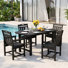 4-Person 5-Piece rectangular Patio Dining Set With Umbrella Hole
