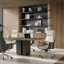 Ensemble de 3 chaises de bureau en cuir