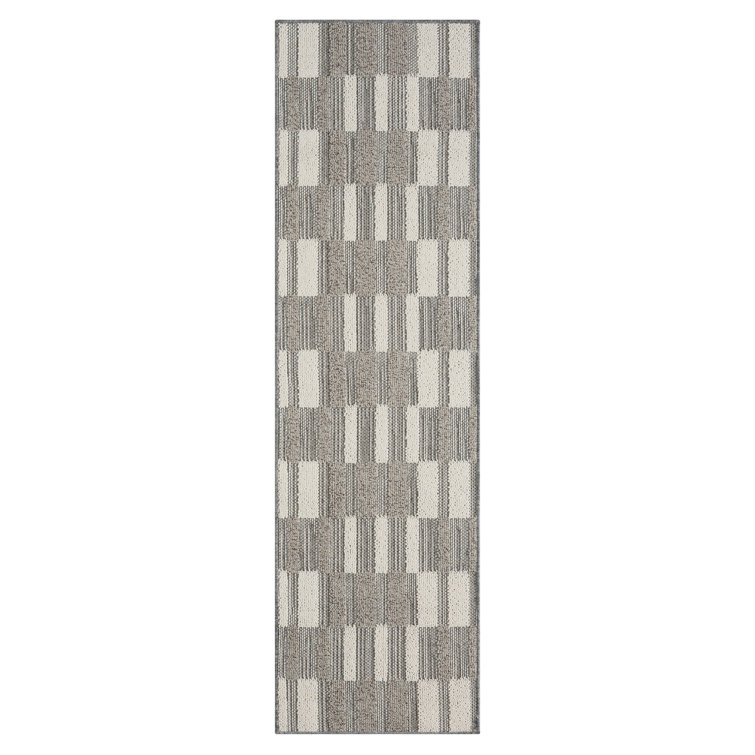 Wilmah Polypropylene Gray Indoor/Outdoor Rug