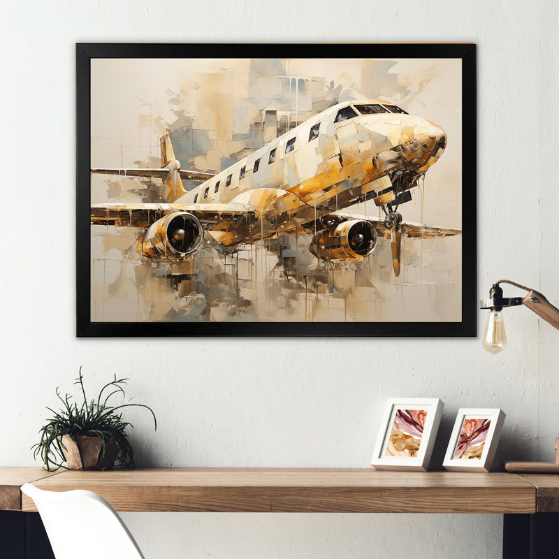 «Passager Plane Wings Of Adventure I», reproduction sur toile, Cadre photo noir simple, H 24 po x l 32 po x P 1 po